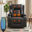 Power Lift Recliner Chair with Massage and Heat for Elderly, Electric Sofa Reclining Chair with USB and Phone Holder, PU Leather Comfy Armchair for Living Room, 2 Cup Holder & 4 Pockets, Black