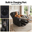 Power Lift Recliner Chair with Massage and Heat for Elderly, Electric Sofa Reclining Chair with USB and Phone Holder, PU Leather Comfy Armchair for Living Room, 2 Cup Holder & 4 Pockets, Black
