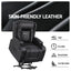 Power Lift Recliner Chair with Massage and Heat for Elderly, Electric Sofa Reclining Chair with USB and Phone Holder, PU Leather Comfy Armchair for Living Room, 2 Cup Holder & 4 Pockets, Black