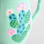 Prickly Pear Cactus Hand Painted Jug Teal