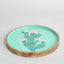Prickly Pear Cactus Hand Painted Enamel Tray Teal