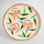 Lilies Hand Painted Enamel Tray Light Pink