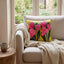 Lotus Flower 50x50cm Embroidered Cushion Yellow