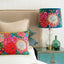 Tropical Garden Drum Shade 40x25cm Teal