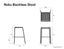 Roku Outdoor Backless Bar Stool in Matt White