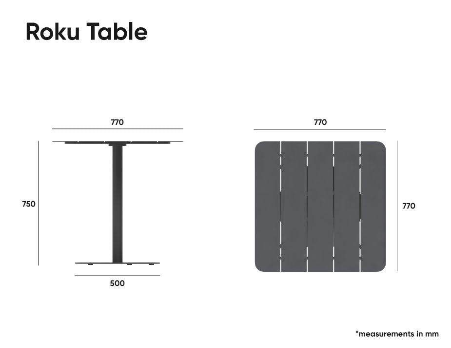 Roku Cafe Table - Outdoor - Eucalyptus Green - 65 x 65cm Table Top