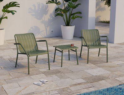 Roku Outdoor Lounge Chair in Matt Eucalyptus Green