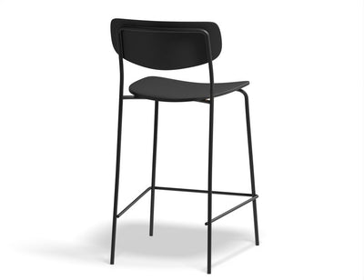 Rylie Stool - Black Stained Ash Seat and Backrest - 65cm Counter Kitchen Height