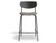 Rylie Stool - Padded Seat with Black Backrest - 65cm Kitchen Height - Grey Vegan Leather Seat