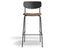 Rylie Stool - Padded Seat with Black Backrest - 65cm Kitchen Height - Tan Vegan Leather Seat