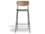 Rylie Stool - Padded Seat with Natural Backrest - 75cm Bar Height - Grey Vegan Leather Seat