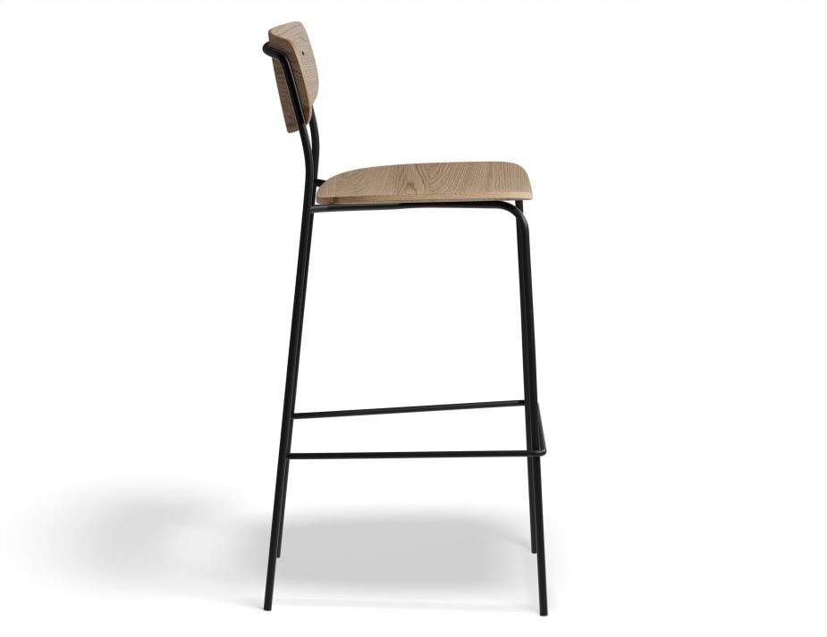 Rylie Stool - Natural Ash Seat and Backrest - 75cm Bar Height