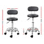 Artiss 2x Salon Stool Swivel Chair Backrest Black