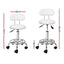 Artiss 2x Salon Stool Swivel Chair Backrest White