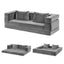 Convertible Folding Sofa Bed Pull Out Mattress Foldable Lounge Couch Grey
