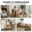 Folding Sofa Bed Convertible Armless Foam Floor Futon Lounger Couch Brown