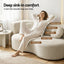 Folding Sofa Bed Floor Couch 2-in-1 Convertible Futon Loveseat Beige