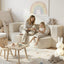 Folding Sofa Bed Floor Couch 2-in-1 Convertible Futon Loveseat Beige