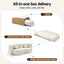 Folding Sofa Bed Floor Couch 2-in-1 Convertible Futon Loveseat Beige