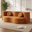 Folding Sofa Bed Floor Couch 2-in-1 Convertible Futon Loveseat Orange