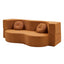 Folding Sofa Bed Floor Couch 2-in-1 Convertible Futon Loveseat Orange