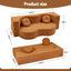 Folding Sofa Bed Floor Couch 2-in-1 Convertible Futon Loveseat Orange