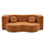 Folding Sofa Bed Floor Couch 2-in-1 Convertible Futon Loveseat Orange