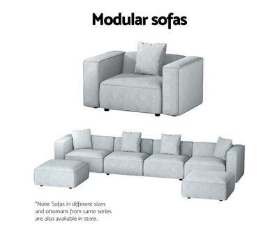 Artiss Modular Sofa Chaise Set 2-Seater Grey