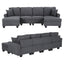 Modular Sectional U Shaped Storage Sofa Couches for Living Room Grey