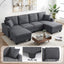 Modular Sectional U Shaped Storage Sofa Couches for Living Room Grey