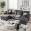 Modular Sectional U Shaped Storage Sofa Couches for Living Room Grey