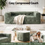 Comfort Boneless Sofa for Living Room Green Luxury Chenille
