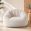 Single Small Boneless Couch Comfy Bean Bag for Living Room Faux Fur White