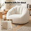 Single Small Boneless Couch Comfy Bean Bag for Living Room Faux Fur White