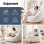 Single Small Boneless Couch Comfy Bean Bag for Living Room Faux Fur White