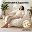 Single Small Boneless Couch Comfy Bean Bag for Living Room Faux Fur White