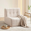Single Small Boneless Couches for Living Room White Fabric