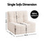 Single Small Boneless Couches for Living Room White Fabric