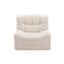 Single Small Boneless Couches for Living Room White Fabric