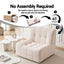 Single Small Boneless Couches for Living Room White Fabric