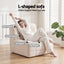 Single Small Boneless Couches for Living Room White Fabric