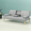 Sofa Bed 188CM Grey Faux Linen