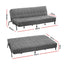 Sofa Bed, 1.9m 3-Seater Soft Innerspring Adjustable Couch Futon Chair for Apartment Dorm Living Room Office Study Bedroom, Grey