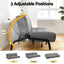 Sofa Bed, 1.9m 3-Seater Soft Innerspring Adjustable Couch Futon Chair for Apartment Dorm Living Room Office Study Bedroom, Grey