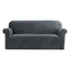 Velvet Sofa Cover Plush Couch Cover Lounge Slipcover 3 Seater Grey