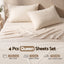 Giselle Queen Sheet Set 150 GSM Anti-pilling Micro Flannel, Fast Drying Lightweight 4 Piece, 40CM Deep Pocket Fits Thick Mattress, Cream White