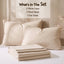 Giselle Queen Sheet Set 150 GSM Anti-pilling Micro Flannel, Fast Drying Lightweight 4 Piece, 40CM Deep Pocket Fits Thick Mattress, Cream White
