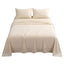 Giselle Queen Sheet Set 150 GSM Anti-pilling Micro Flannel, Fast Drying Lightweight 4 Piece, 40CM Deep Pocket Fits Thick Mattress, Cream White