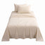 Giselle Single Sheet Set 150 GSM Anti-pilling Micro Flannel, Fast Drying Lightweight 4 Piece, 40CM Deep Pocket Fits Thick Mattress, Cream White