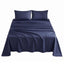 Giselle King 500TC Cotton 4Pcs Sheet Set with 40cm Extra Deep Pocket for Thick Mattresses Sateen Weave for Sweaty Nights Navy Blue
